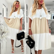 Dámské letní šaty Simple Duo barva béžová