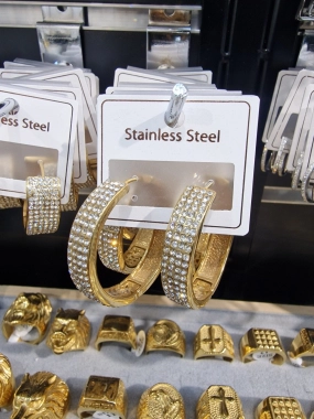 Luxusní dámské náušnice kruhy zirkony zlaté 3cm