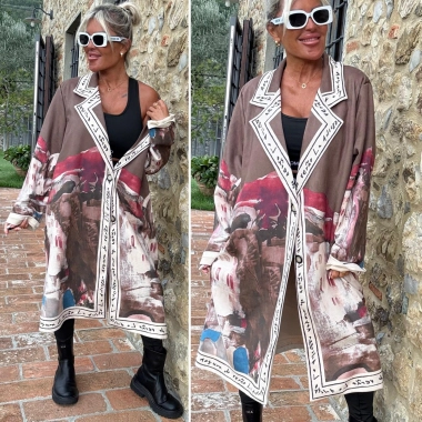 Stylový cardigan luxusní dlouhé sako kabátek Autumn Collection