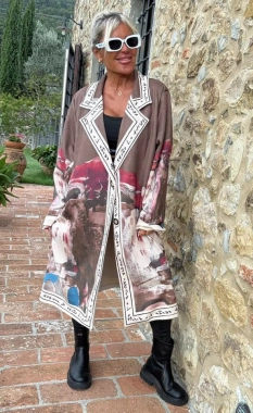 Stylový cardigan luxusní dlouhé sako kabátek Autumn Collection