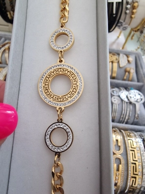 Luxusní dámský náramek na ruku kruh zdobený zirkony