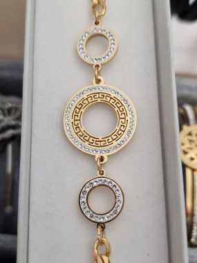 Luxusní dámský náramek na ruku kruh zdobený zirkony