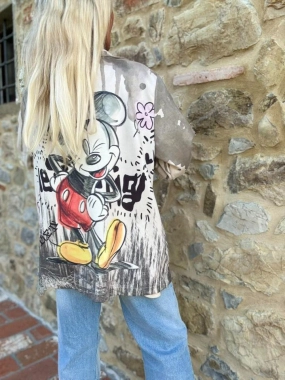 Luxusní sako kabátek Mickey šedá barva
