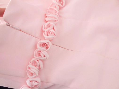 S/M Růžové plesové společenské nádherné šaty