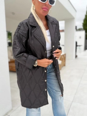 Luxusni přechodová bunda na druky logo černá