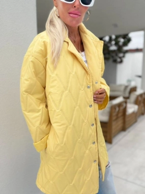Luxusni přechodová bunda na druky logo žlutá