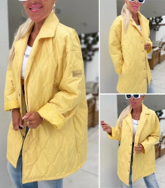 Luxusni přechodová bunda na druky logo žlutá