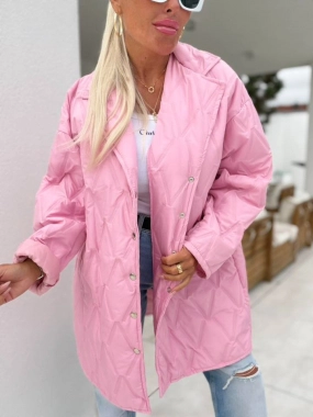 Luxusni přechodová bunda na druky logo růžová