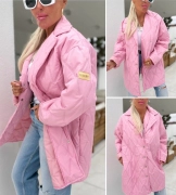 Luxusni přechodová bunda na druky logo růžová