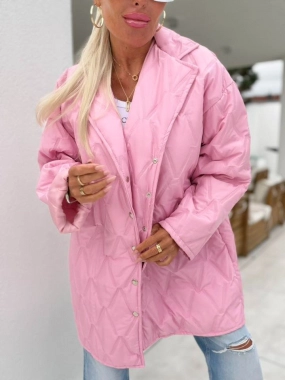 Luxusni přechodová bunda na druky logo růžová