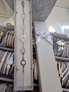 Luxusní dámský náramek na ruku strom života stříbrný