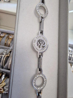 Luxusní dámský náramek na ruku strom života stříbrný