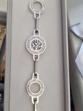 Luxusní dámský náramek na ruku strom života stříbrný