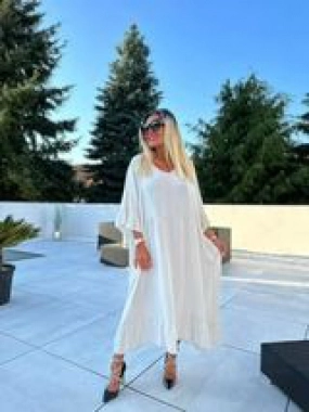 Dámské letní šaty zdobené záda Valentina krémové