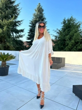 Dámské letní šaty zdobené záda Valentina krémové