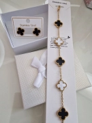 Nádherný set náušnice a náramek na ruku zlatá barva