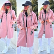 Nádherný dámský kabátek bez podšívky s kapucí