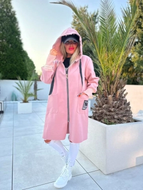 Nádherný dámský kabátek bez podšívky s kapucí