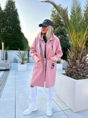 Nádherný dámský kabátek bez podšívky s kapucí