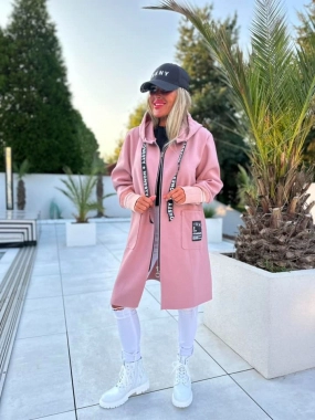 Nádherný dámský kabátek bez podšívky s kapucí