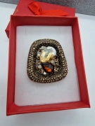 Luxusní brož drahokam bohatě zdobený zirkony