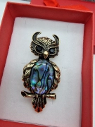 Luxusní brož sova s perletí