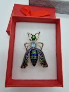 Luxusní brož královna modrozelená