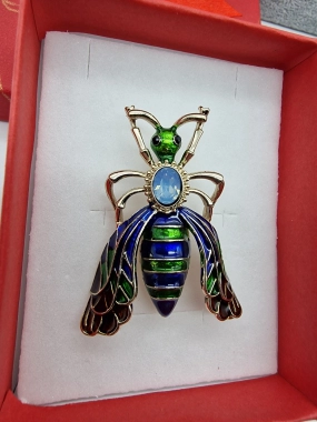 Luxusní brož královna modrozelená