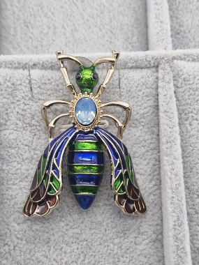 Luxusní brož královna modrozelená