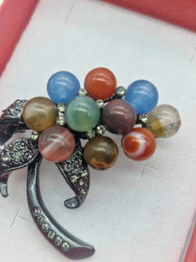 Luxusní brož větvička korálky