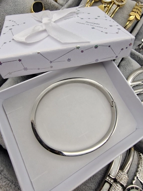 Luxusní pevný náramek Lora stříbrný  zirkony