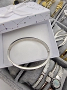 Luxusní pevný náramek Lora stříbrný