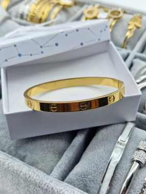 Luxusní pevný náramek Lora zlatý