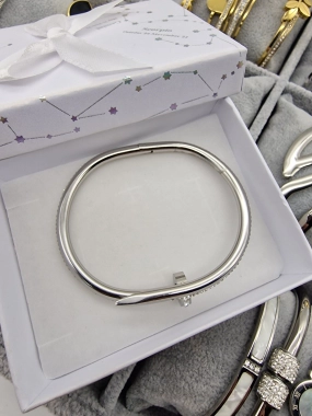 Luxusní dámský náramek Lora hřebík stříbrný zirkony