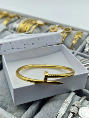 Luxusní dámský náramek Lora hřebík zlatý