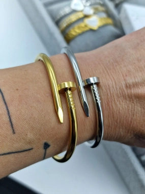 Luxusní dámský náramek Lora hřebík zlatý