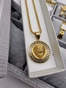 P4 Unisex náhrdelník s medailonkem lví hlava vzor