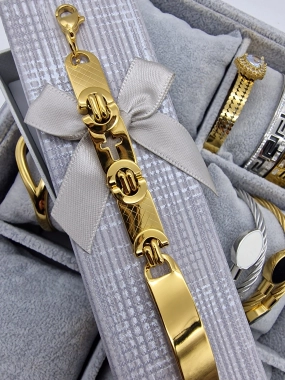 Pánský náramek na ruku destička kříž