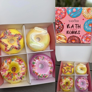 SADOER Bath Bombs Doughnuts  sladká koupel bez kalorií!