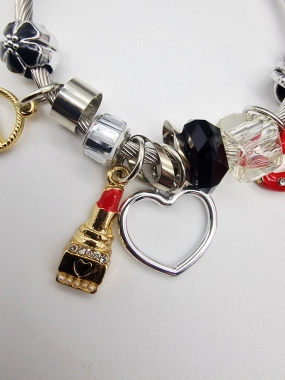 Náramek ala Pandora lanko oversize vzor pusa