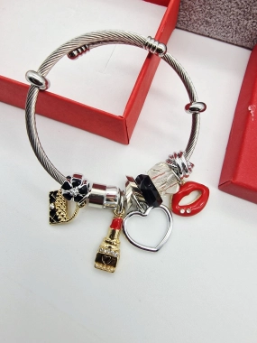 Náramek ala Pandora lanko oversize vzor pusa