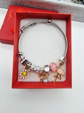 Náramek ala Pandora lanko oversize plaměňák