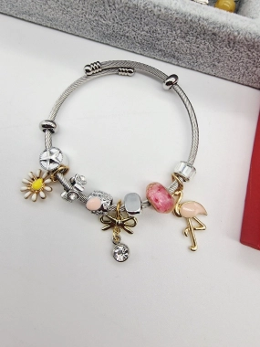 Náramek ala Pandora lanko oversize plaměňák