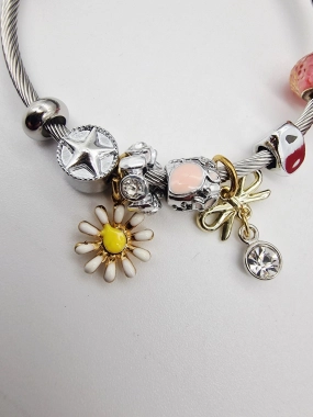 Náramek ala Pandora lanko oversize plaměňák