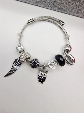 Náramek ala Pandora lanko oversize sova křídlo