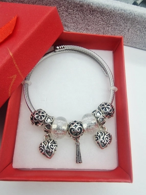 Náramek ala Pandora lanko oversize srdce ornamenty