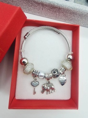 Náramek ala Pandora lanko oversize  slon a klíček