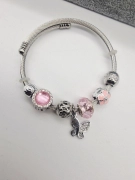 Náramek ala Pandora lanko oversize motýlek růžový