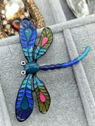 Luxusní brož vážka s modrá barevné vzory