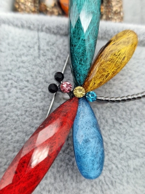 Luxusní brož vážka barevná